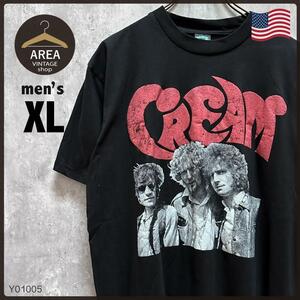 デッドストックCREAM古着バンド Tシャツ半袖ブラック黒XLサイズロックバンド