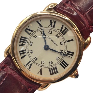 カルティエ Cartier ロンド ルイ カルティエ W6800151 アイボリー K18PG/レザー 腕時計 レディース 中古
