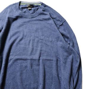 ブルックスブラザーズ 346 カシミア混 クルーネック コットン ニットセーター (XXL) 青系 BROOKS BROTHERS