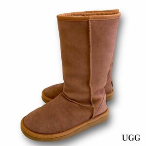 【UGG】アグ ムートンブーツ CLASSIC TALL 5815 (W8) UGG australia アグオーストラリア シープスキン ウールライニング ピンクベージュ系