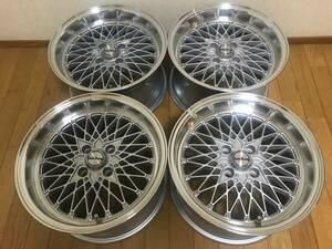 旧車 街道レーサー 暴走族 走り屋 15×8J/+20/PCD100 新品メッシュホイール４本セット　訳有り処分品