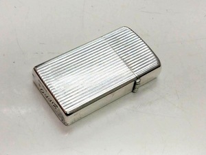 ☆【長期保管品/中古品】Zippo/純銀ジッポー 文字筆記体 スターリングシルバー オイルライター 縦ライン ※税込価格※他同梱可☆