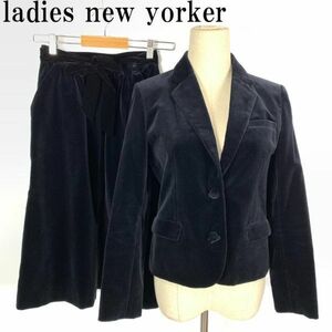 LA8741 レディースニューヨーカー セットアップ スーツ 濃紺 ベロア ladies new yorker 上下セット フォーマル テーラードジャケット 9