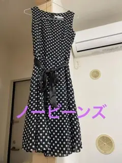 ノービーンズ レトロ 可愛い♡ ドット柄 ワンピース