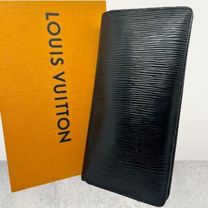 1円〜LOUIS VUITTON ルイヴィトン メンズ 長財布 エピ 札入れ カードケース シルバー金具 コイン LVロゴ 小銭入れ レザー 革 黒 ブラック