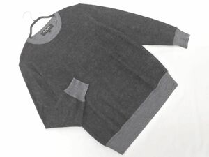 Paul Smith ポールスミス BLACK LABEL ウール混 クルーネック 素材切替 ニット セーター sizeS/黒ｘグレー ◇■ ☆ eba6 メンズ