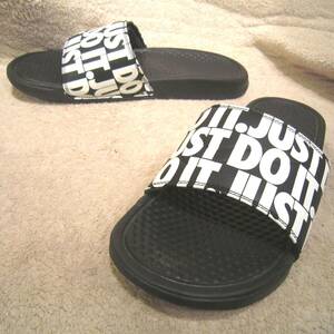 ナイキ ベナッシ（631261 024）黒白ロゴ「JUST DO IT」　28㎝ US10　　　　NIKE BENASSI JDI PRINT　2019年製 　シャワーサンダル　wj2406b