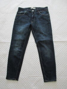 L2474【ZARA/ザラ】ザラマン/ザラメン/デニムパンツ/フィットタイプ/ジーンズ/EUR44/ネイビーブルー系/USED