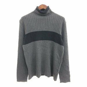 90年代 Calvin klein Jeans カルバンクライン ジーンズ タートルネック リブニット セーター グレー (メンズ XL/XG) 中古 古着 Q0857