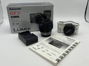 Panasonic / パナソニック LUMIX DMC-GF3 / G 1:2.5 14mm ASPH. / G VARIO 1:3.5-5.6 14-42mm ASPH. / 箱・使用説明書・充電器【IMZ092】