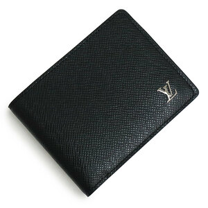 （新品・未使用品）ルイ ヴィトン LOUIS VUITTON ポルトフォイユ ミュルティプル 二つ折り財布 札入れ タイガ レザー ブラック 黒 M30295