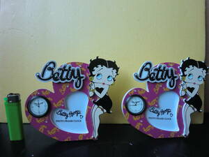 2個セット★時計付写真入れ★フォトフレーム★ベティ・ブーフ★Betty Boop★ベティちゃん★アニメ★ピンナップ★50