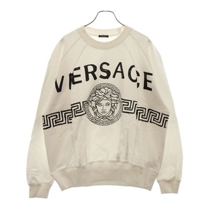 VERSACE ヴェルサーチ メデューサプリント クルーネックスウェットトレーナー A87501 ホワイト