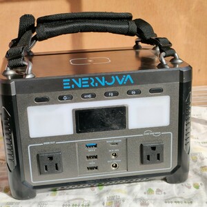 ENERNOVA ポータブル電源 ETA 600W高出力 288Wh 大容量 純正弦波 BMS電池保護 LEDライト付き ソーラー充電 AC100V 50Hz 60Hz対応