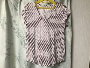 美品 GAP ギャップ 半袖 カットソー トップス Tシャツ 柄物 Vネック レディース