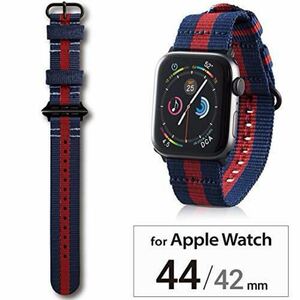 エレコム Apple Watch バンド 44mm/42mm ファブリック レガッタストライプ AW-44BDNATSRG