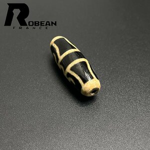 絶賛 EU製 定価5万円★ROBEAN・チベット老玉髄・天珠★パワーストーン アクセサリー 天然石 瑪瑙 金運 お守り 約37.3*13.2mm 1004T013