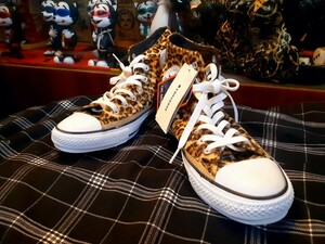 パンクロックロカビリースタイルCONVERSEオールスター豹柄レオパードファーハイカット