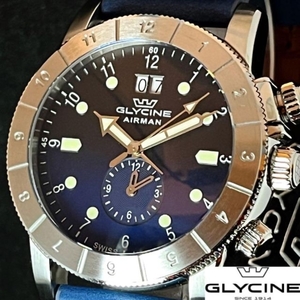 【激レア!!】Glycine/グリシン/メンズ腕時計/新品/ブルー.青色/お洒落/男性用/プレゼントに/かっこいい/高級/クオーツ/AIRMAN/希少/飛行機