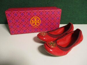 あ243　TORY BURCH/トリーバーチ フラットシューズ MINNIE TRAVEL BALLET バレエシューズ レザー　サイズ7M