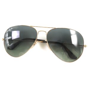 未使用品▼レイバン RB3025 AVIATOR LARGE METAL ツーブリッジ ティアドロップ サングラス ゴールド クリアブラウン 58□14 イタリア製