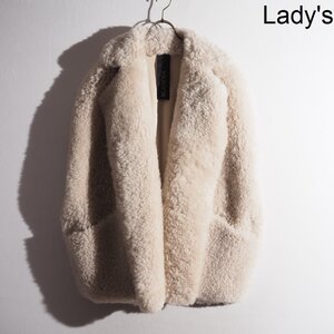 M6649P　▼BLANCHA ブランカ ドゥーズィエムクラス▼　SHEARLING オーバーサイズ ベスト ナチュラル / ムートンベスト ジレ 秋冬 rb mks