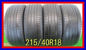 ■中古タイヤ■　215/40R18 89Y PIRELLI DRAGON SPORT TM プリウス ノア セフィーロ等 夏タイヤ オンロード 激安 送料無料 B505