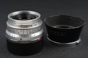 【美品】Leica/ライカ summicron 35mm f2 ドイツ産 シルバー 八枚玉 純正フード付き レンズ　#34885