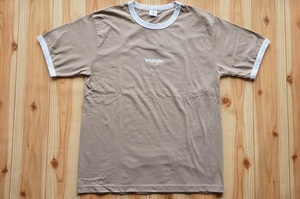 Wrangler RINGER PRINT LOGOTEE WI1131-16 ラングラー ベージュ×白 L