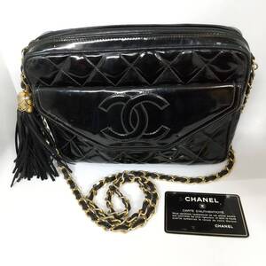 ◎シャネル◎CHANEL マトラッセ エナメル チェーンショルダーバッグ ココマーク タッセル イタリア製 ギャランティーカード 即発送