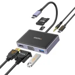 USB-C ハブ、iDsonix 7-in-1 USB C ハブ アダプター