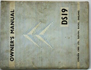 CITROEN DS19 1960 OWNERS MANUAL