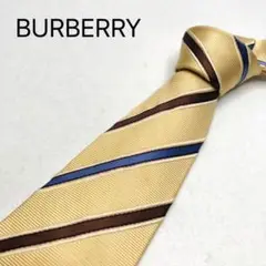 BURBERRYバーバリー　ネクタイ　ベージュ　ストライプ　高級シルク100%