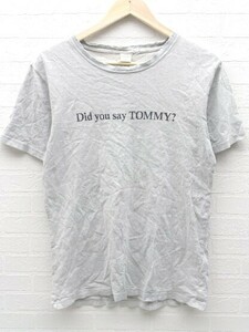 ◇ TOMMY プリント 半袖 Tシャツ カットソー M グレー メンズ