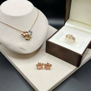 【定価60万円】 3点セット 14K ピンクゴールド ネックレス ピアス リング