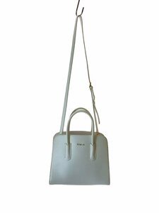 FURLA◆2Way/ショルダーバッグ/サフィアーノ/レザー/WHT/BZK9EAM