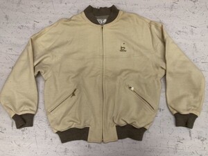 Sporutino スポルティーノ オールド スポーツ ゴルフ レトロ 古着 90s ブルゾン ニット ジャケット レディース ウール100% M ベージュ