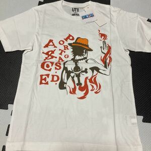 新品未使用品　ユニクロ　UNIQLO コラボTシャツ　ワンピース　ONE PIECE サイズXS エース　メラメラ　プリントTシャツ 