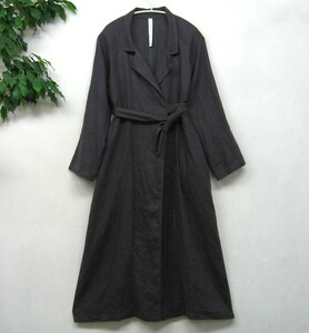 fog linen work + lota product フォグリネンワーク LIMITED EDITION 香菜子 ★ リネン麻100%♪ 大人のコートドレス グレー系