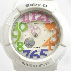 美品 CASIO カシオ BABY-G ベビージー Neon Dial Series ネオンダイアルシリーズ 腕時計 クオーツ BGA-131-7B3 ホワイト 電池交換済 動作OK