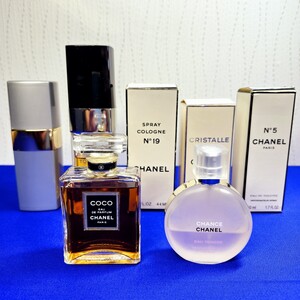 CHANEL シャネル 香水 7点 まとめて◆CHANCE EAU TENDRE 35ml◆COCO 50ml◆CRISTALLE 100ml 59ml◆No.5 50ml◆No.19 50ml 44ml