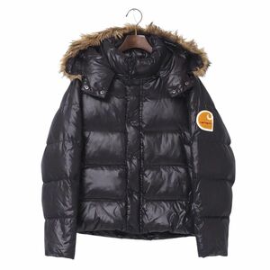 TI2006◎Carhartt カーハート 02035 ダウンジャケット SOFILETA社ナイロン フーデッド ジャケット フェイクファー付属 ブラック系 サイズS