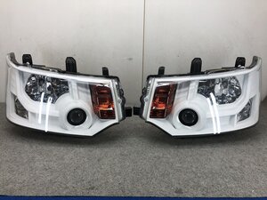 レンズ美品　デリカ　Ｄ５　インナーマットホワイトペイント　ＵＳスタイル　北米仕様　キャンディオレンジ　ヘッドライトT393