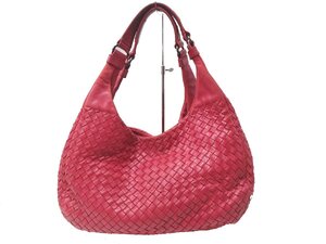 ボッテガヴェネタ BOTTEGA VENETA イントレチャート ミディアム カンパーナ 125787 ピンク/レッド ハンドバッグ レザー