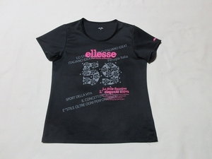 X-783★ellesse(エレッセ)ELB1305♪黒色/半袖Tシャツ(M)★