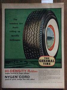 即決【mid-century advertising/LIFE/POST/広告736】GENERAL TIER/ゼネラル・タイヤ/自動車/1956年ミッドセンチュリーアメリカンカルチャー