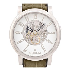 コルム ラウンド スケルトン 18K 055.201.59 手巻き ホワイトゴールド メンズ CORUM 中古 【時計】