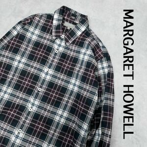 美品　MARGARET HOWELL マーガレットハウエル　長袖シャツ　トップス　シャツ　チェックシャツ　S メンズ　　MHL