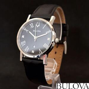 【BULOVA】展示品特価/ブラック.黒色/レディース腕時計/ブローバ/ダイヤモンド/女性用/プレゼントに/お洒落/高貴/高級/綺麗/プレゼントに