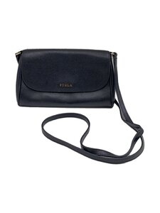 FURLA◆ショルダーバッグ/レザー/BLK